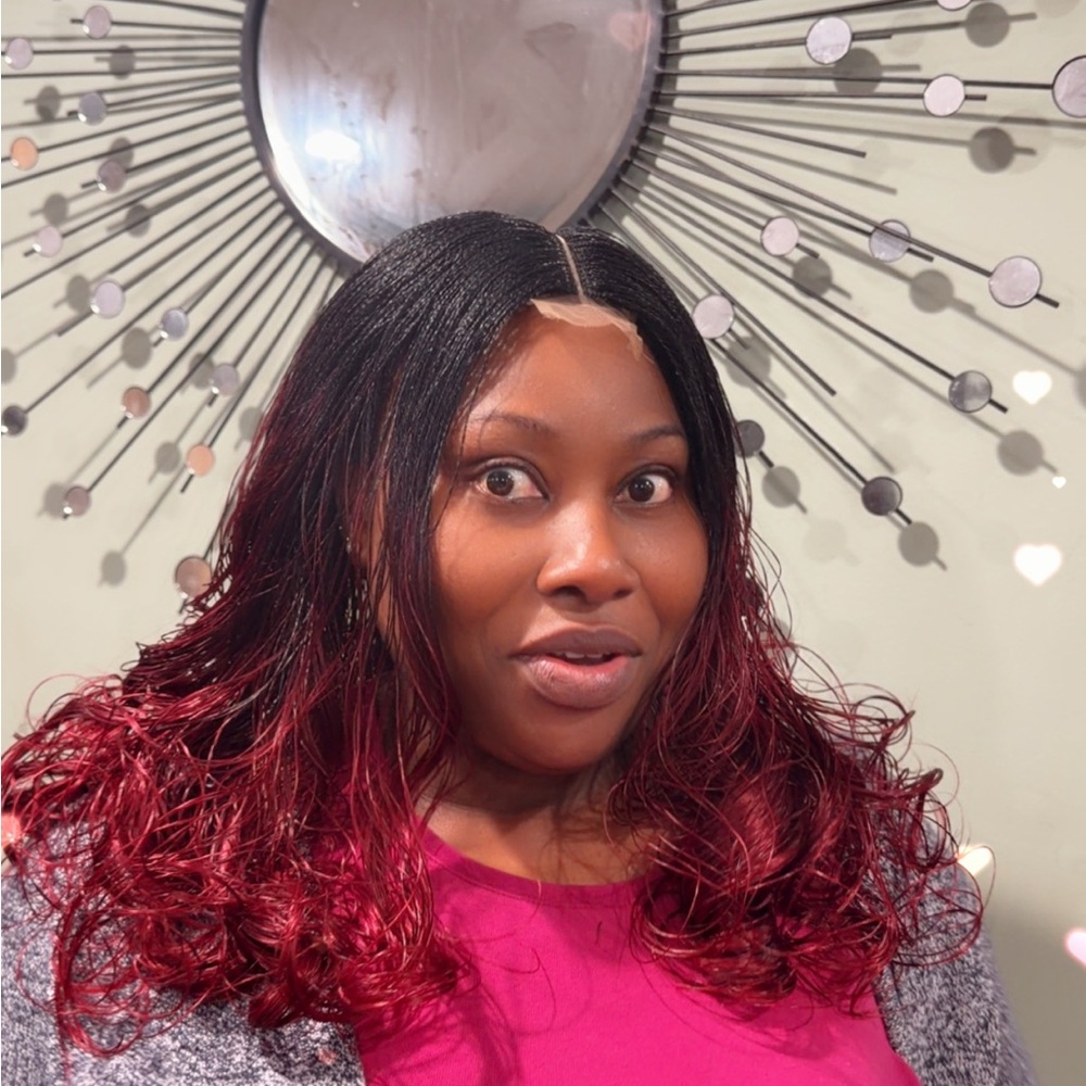Beautiful braided Wig - Black to Burgundy